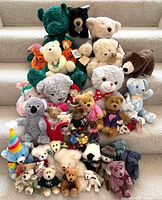 Full lot displayed on staircase showing size range and variety