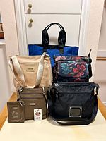 Group shot showing all six items front view