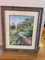 Framed watercolor showing entire artwork and frame