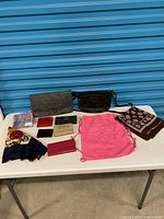 Group shot of all nine items on table