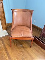 Front view of Ethan Allen leather accent chair