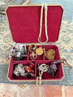 Open Godinger jewelry box showing all jewelry pieces arranged in compartments