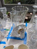 Group shot showing both vases and desk clock