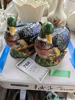 Two Spode ceramic duck boxes showing overall appearance