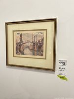Full view of framed print on wall