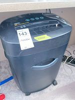 Front view of Royal 16CDX shredder showing full unit on casters