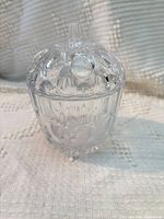 Full view of candy dish with lid in place