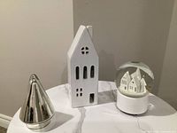 All three décor items displayed on tabletop