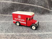front-left view of red Air Canada die-cast van
