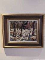 Framed Sydney Berne winter landscape painting