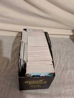 Full box of vertically stored hockey cards