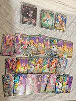 Overview of portion of card lot laid out in rows