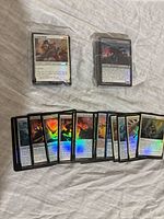 Two wrapped stacks and spread of foil cards showing variety