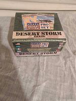Front/top of sealed Pro Set Desert Storm card box