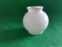 Front view of white glass globe shade