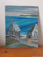 Full view of painting on canvas board