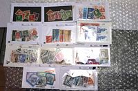 Overview of 11 stock cards with Norwegian and Austrian stamps