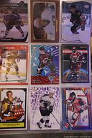 Sheet 1 – nine cards including Mario Lemieux, Milan Hejduk, USA team, Los Angeles Kings and others