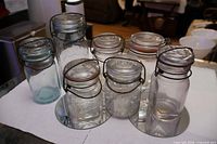 Group shot of all vintage bail jars