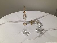 Overall view of all three crystal/glass items on table