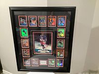 Full view of framed Wayne Gretzky photo and card display