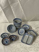 all 13 ceramic pieces grouped together