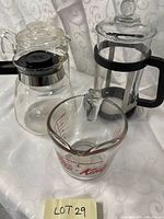 Group view of all four glass vessels