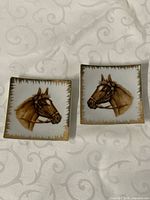 Both square horse-head plates front view