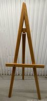 Full view of wooden A-frame easel