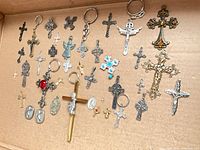 Full layout of all crosses and medals on cardboard background