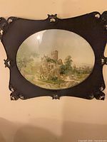 Full view of framed print on wall