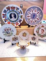 All seven commemorative pieces displayed together