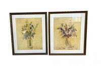 Front view of both Cheri Blum framed floral prints