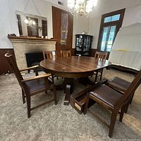 Table with chairs around it, shows overall design and count