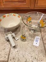 All four items grouped together on floor