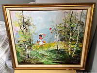 Full view of framed Morris Katz landscape painting