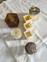 Group shot showing all candles and holders