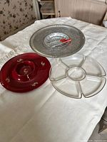 overview of three platters on table