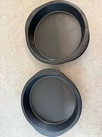 Top view showing both round cake pans