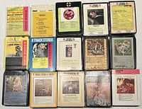 Front view of all 8-track tapes showing titles and labels