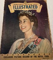 Front cover of 1954 Illustrated Homecoming Souvenir Issue featuring Queen Elizabeth II