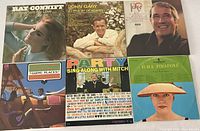 Front covers of all six albums laid out two rows