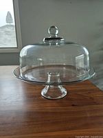 glass cake stand with dome assembled