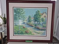 Framed print full view showing landscape scene and frame