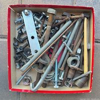 overview of box containing assorted fasteners