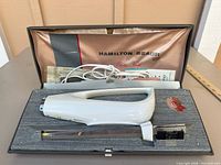Knife, blade, case and paperwork overview