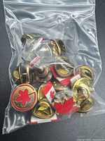 Bag of assorted Canadian lapel pins