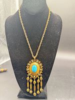 Full view of necklace on display bust