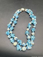 Full view of double-strand art glass necklace