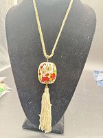 Full view of necklace on display bust